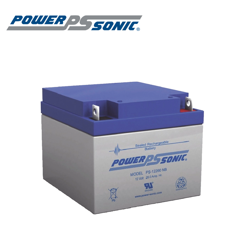 Batería recargable de 12 voltios 26A PS-12260NB Marca: Power Sonic
