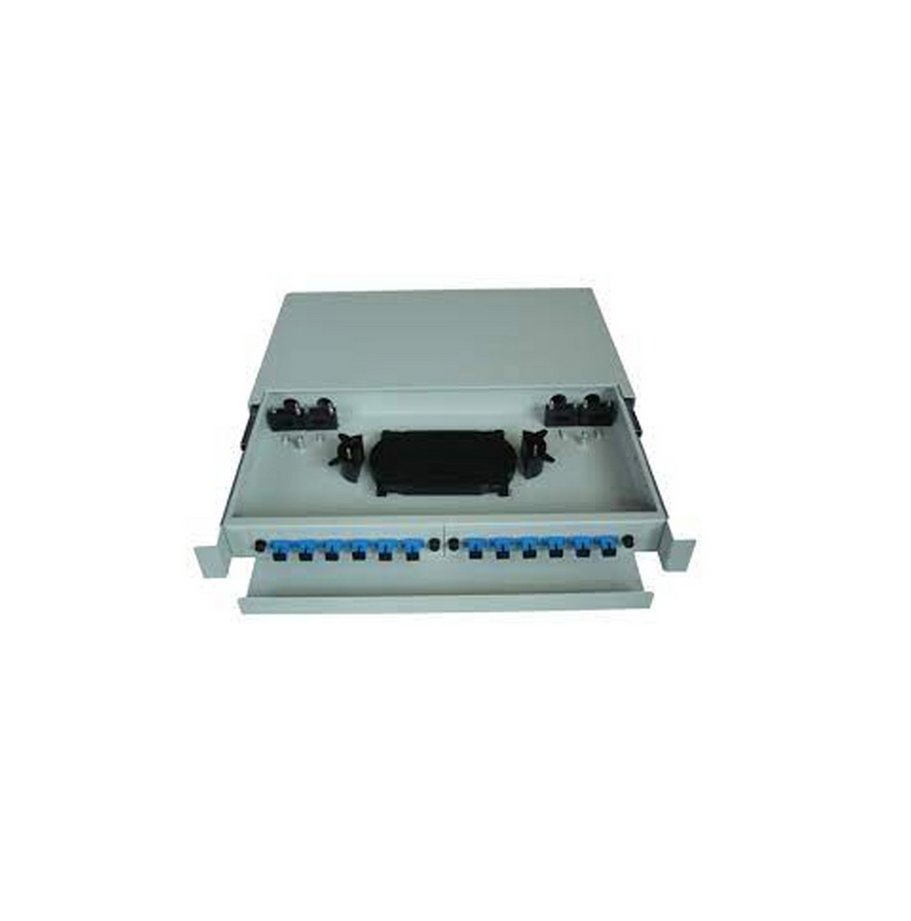 Patch panel fibra óptica montaje en RACK 12 hilos Marca: Teklink