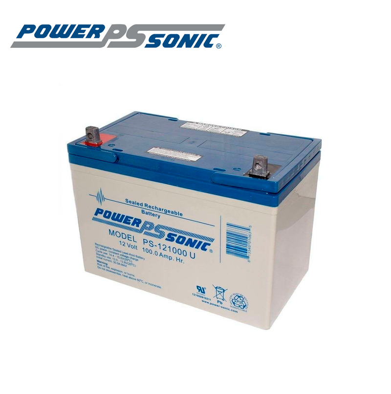 Batería recargable de 12 Voltios 100 Amperios PS-121000U Marca: Power Sonic