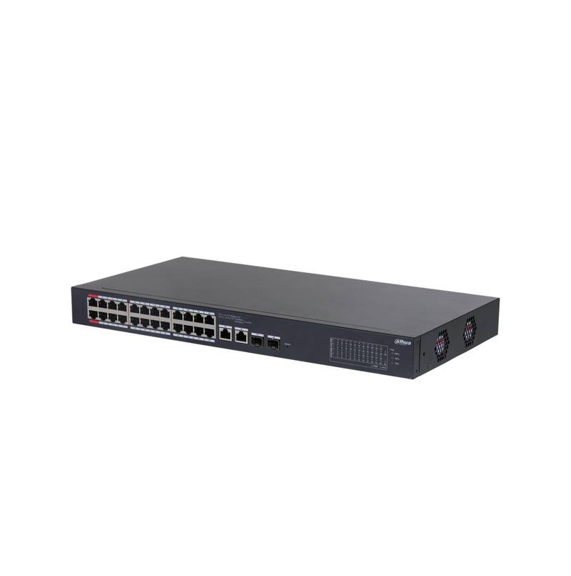 Switch Cloud PoE de 24 puertos +2 uplink Marca Dahua
