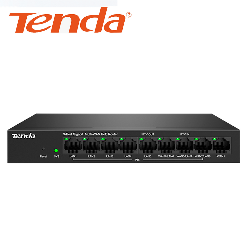Router 9 Puertos PoE Ethernet G0-8G-PoE Marca: Tenda