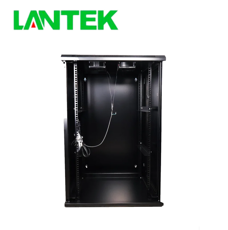Gabinete de Pared 20U de 600W Negro GAB20PG Marca: Lantek