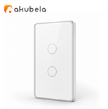 Apagador Táctil de Vidrio 2 Canales (Blanco) TYSH Marca: Akubela