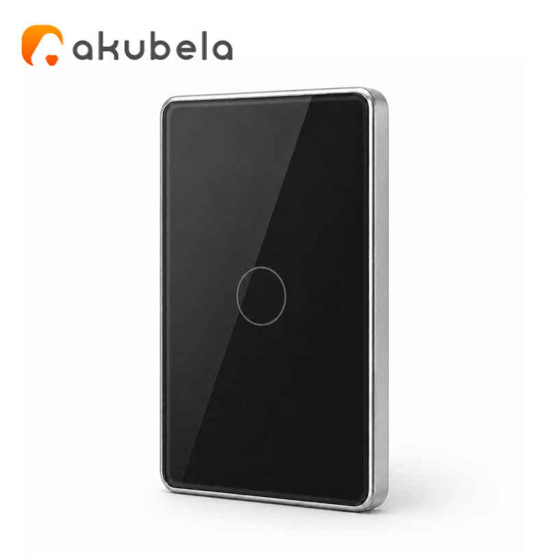 Apagador Táctil de Vidrio 1 Canal (Negro) TYSH Marca: Akubela