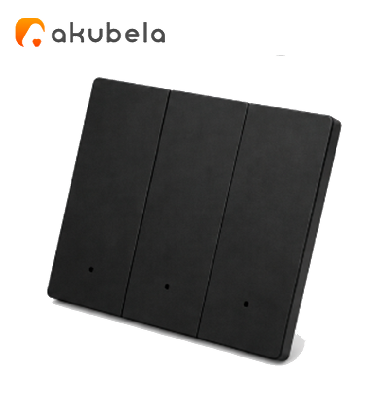 Apagador Esmerilado 3 Canales (Negro) ZBG4 Marca: Akubela