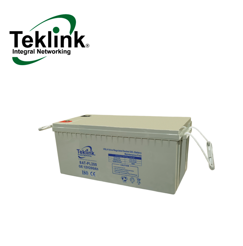 Batería de 12V DC 200AH BAT-PL-200 Marca: Teklink