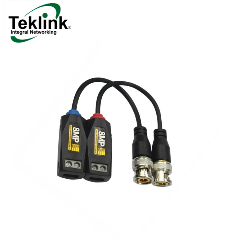 Balun pasivo de videotransmisor HDCVI/Análogo 8MP amarillo o Titanium BAL4K Marca: Teklink