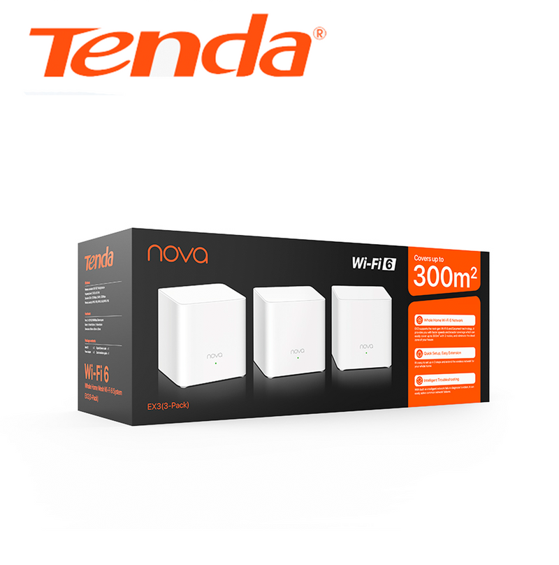 Router WiFi 6 Mesh nova EX3 (3 pack) Marca: Tenda