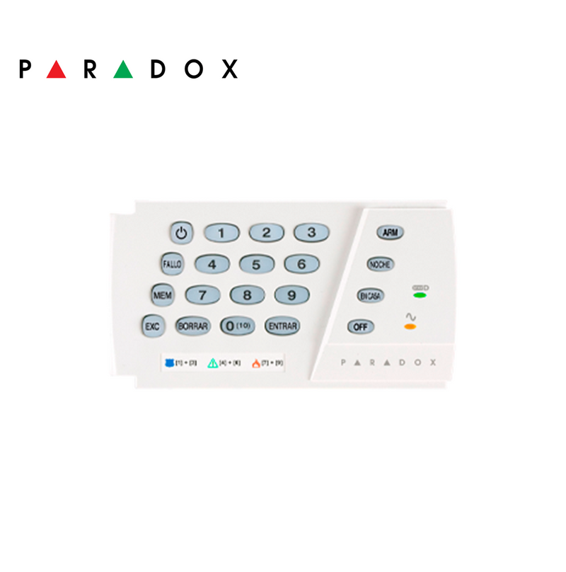 Teclado LED marca Paradox modelo K636 cableado de 10 zonas