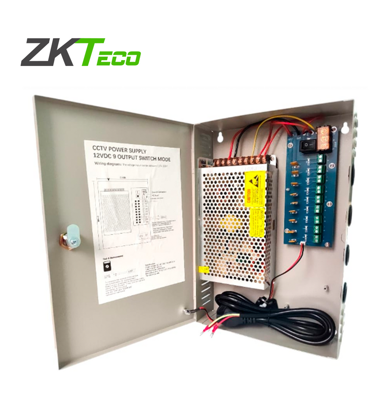 Fuente Poder 9 Canales ZK-20A-9CH Marca: ZKTeco