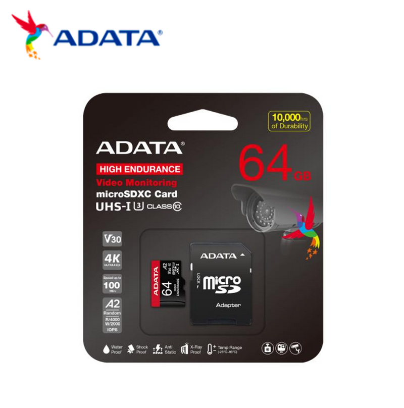 Tarjeta Micro SDXC 64GB AUSDX64GUI3V30SHA2-RA1 Marca: Adata