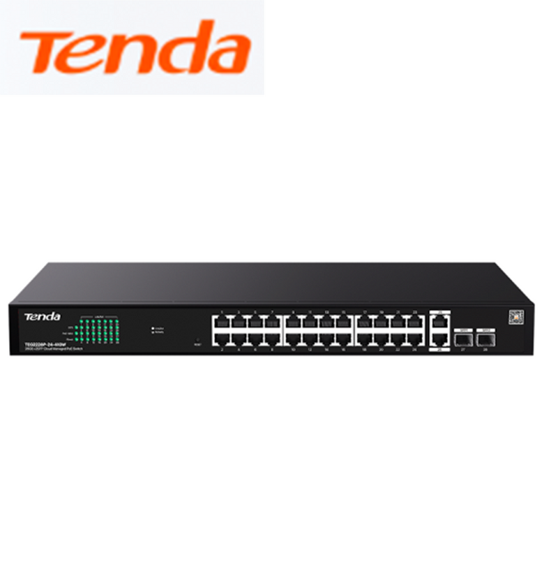 Switch 24 puertos PoE 26GE+2SFP TEG2228P-24-410W Marca: Tenda