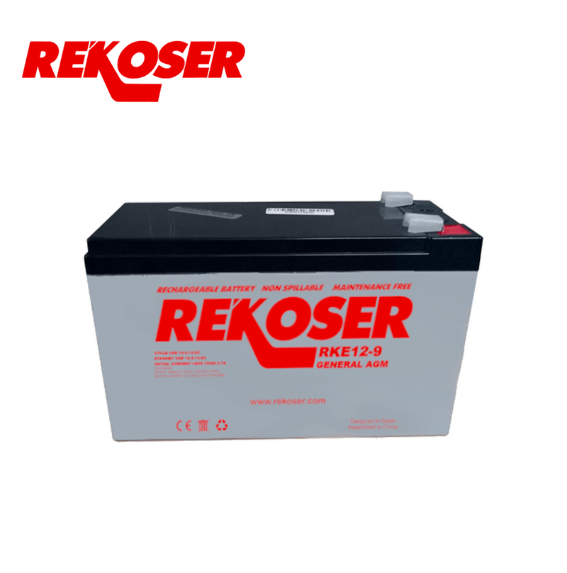Batería 12V 9Ah para uso general AGM Marca: REKOSER