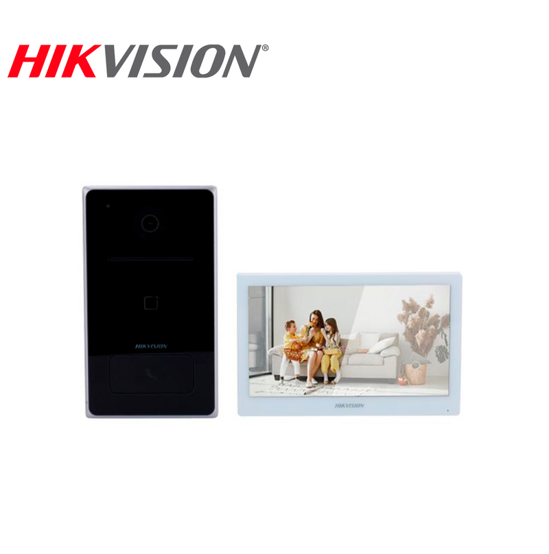 Kit de videoportero Hikvision pantalla 7" DS-KIS608-P(O-STD) (E) Marca: Hikvision
