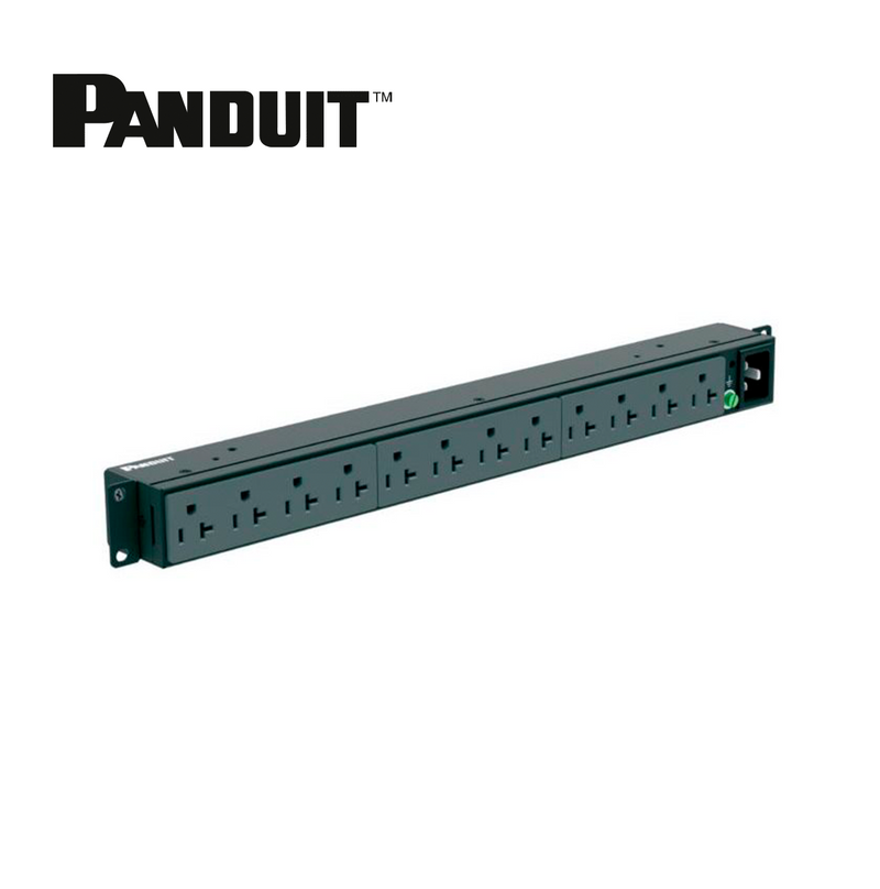 Regleta Horizontal Rack 120V, 20A, 12(5-20R) P12B19M Marca: Panduit