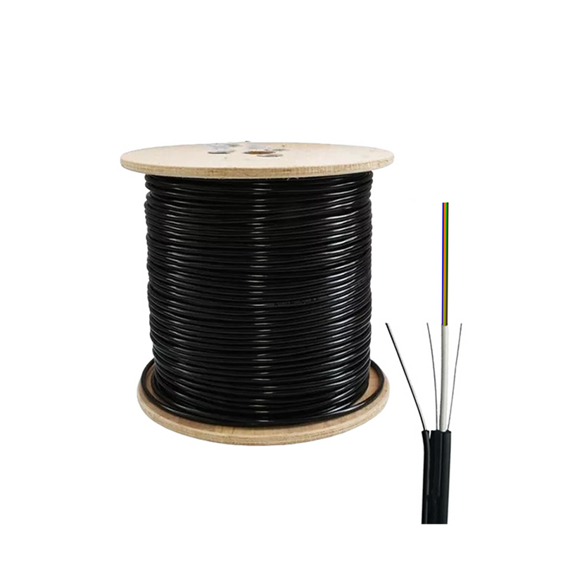 Cable de fibra óptica 4 hilos DROP SM FTTH mensajero 1000 metros Marca: Teklink