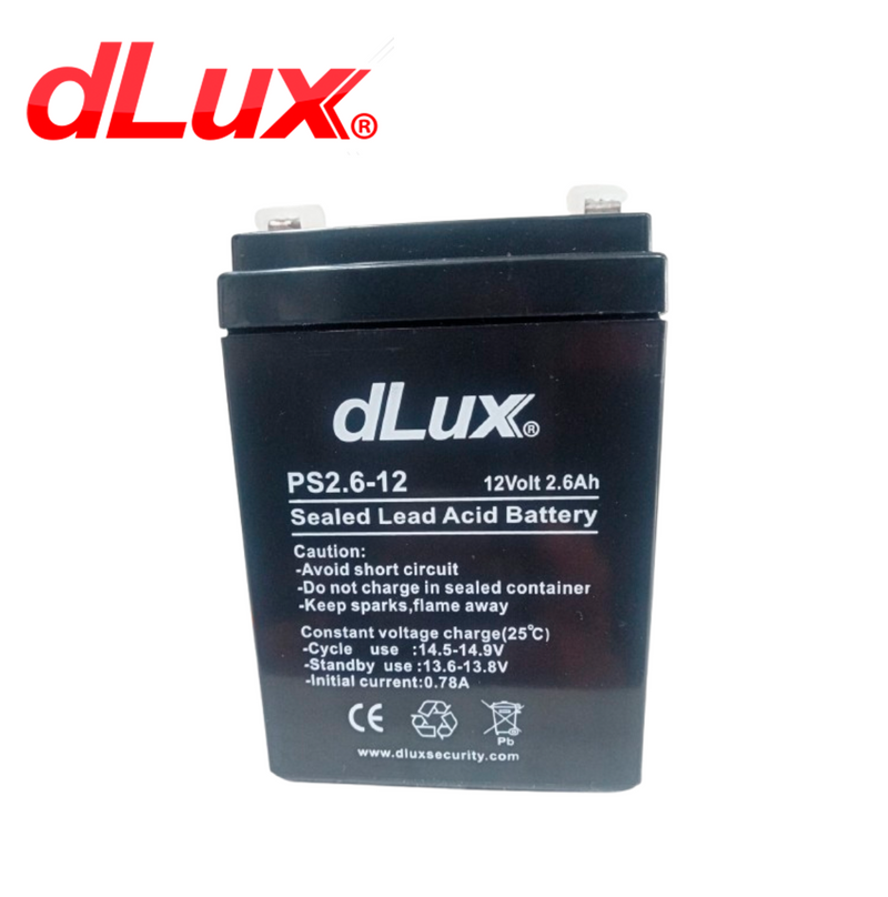 Batería 12V 2.6 AH BATOLMP12V Marca: Dlux