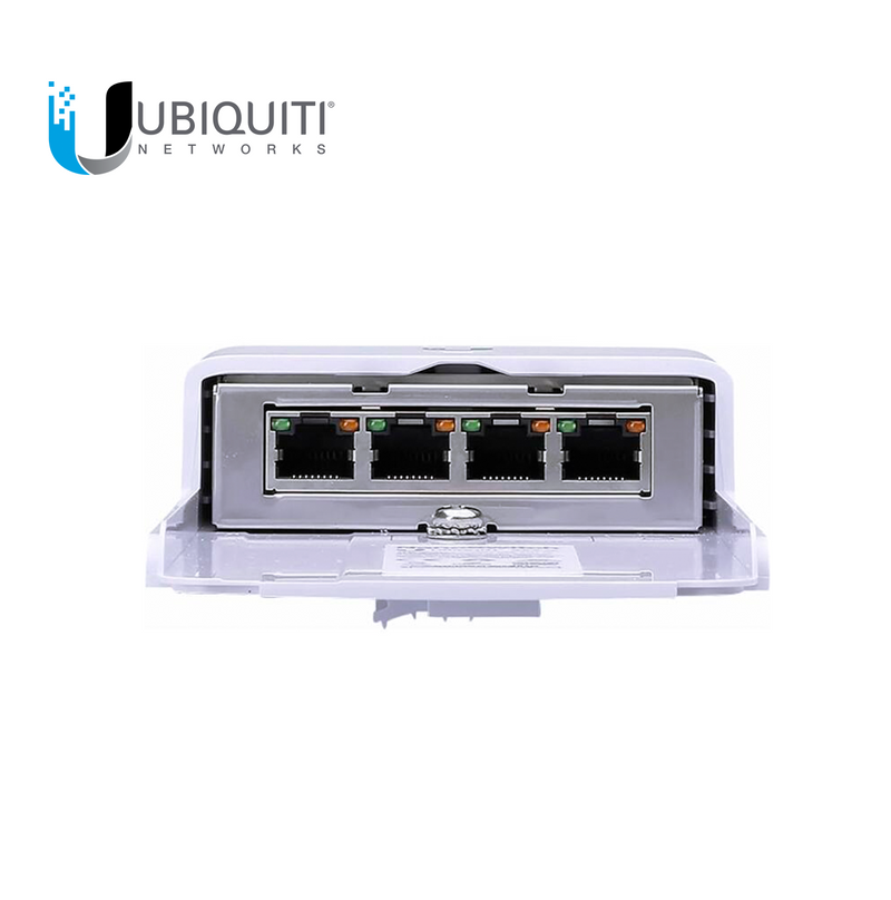NanoSwitch no administrable de 4 puertos Gigabit para exterior PoE In y PoE Out N-SW Marca: Ubiquiti