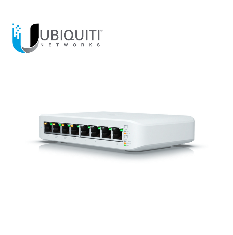 Switch UniFi Lite Administrable PoE de 8 Puertos 10/100/1000 Mbps, 52 W USW-LITE-8-POE Marca: Ubiquiti