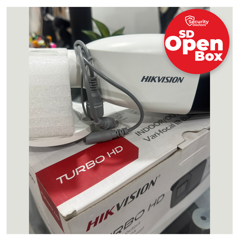 (Caja abierta) Cámara de seguridad análoga de 2MP metálica y plástica Bullet Verifocal DS-2CE19D0T-VFIT3F-LIQ- Marca: Hikvsion