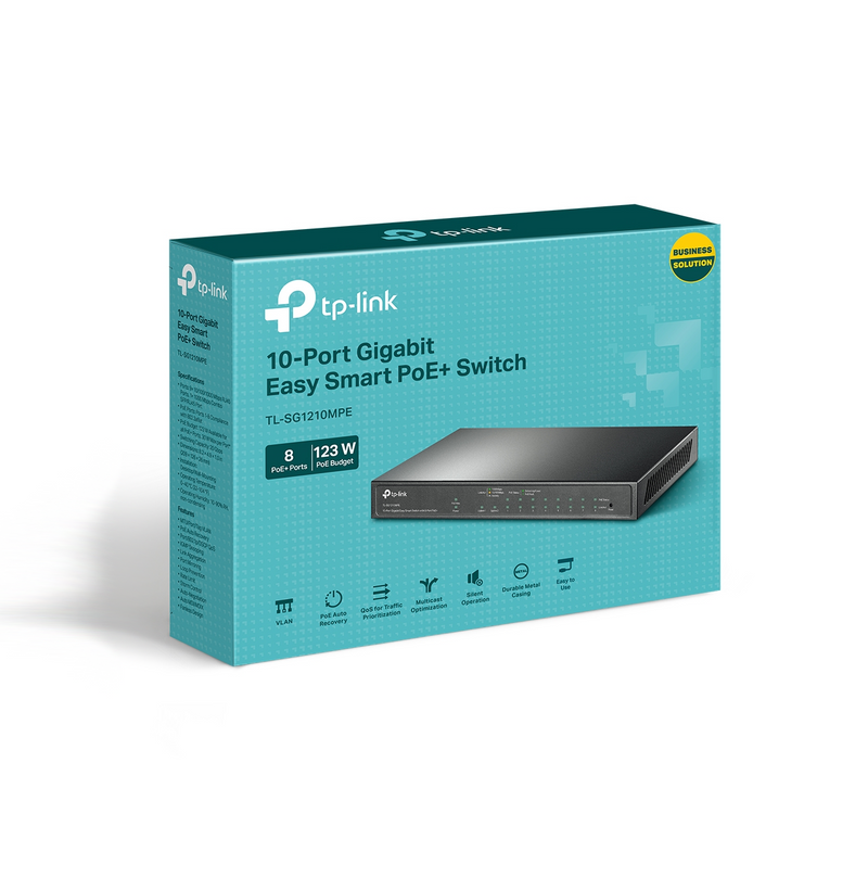 Switch de 9 puertos RJ45 y 1 puerto TL-SG1210MPE(UN) Marca: TP-Link