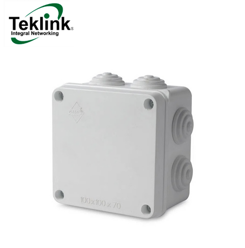 Caja plexo 10x10x7 cm ABS color gris IP65 4X4 - IK08 Marca: Teklink
