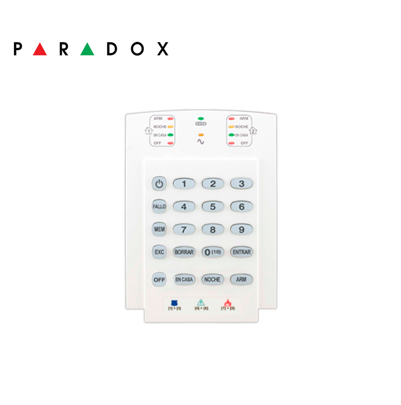 Teclado/Módulo LED cableado de 10 zonas K10V (vertical) Marca: Paradox