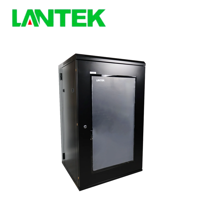 Gabinete de Pared 20U de 600W Negro GAB20PG Marca: Lantek