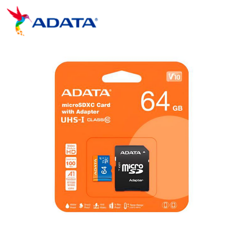 Memoria Micro SD 64GB AUSDX64GUICL10A1-RA1 Marca: Adata