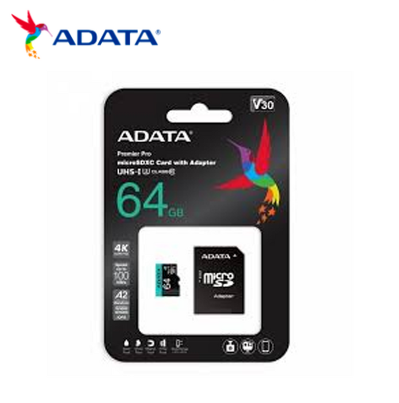 Memoria Micro SDXC 64GB AUSDX64GUI3V30SA2-RA1 Marca: Adata