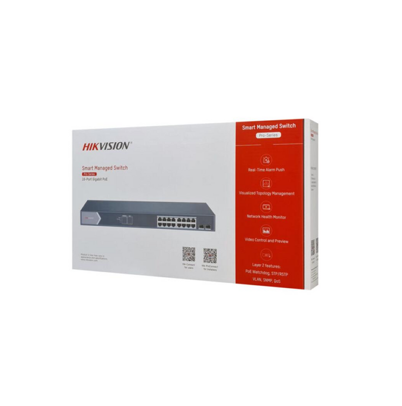 Switch de 16 Puertos 1000 Mbps PoE+ DS3E1518PSI Marca: Hikvision