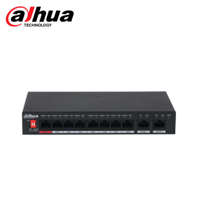 Switch POE 10P giga + 8P Giga POE Watch Dog 96W PFS3010-8GT96 Marca: Dahua