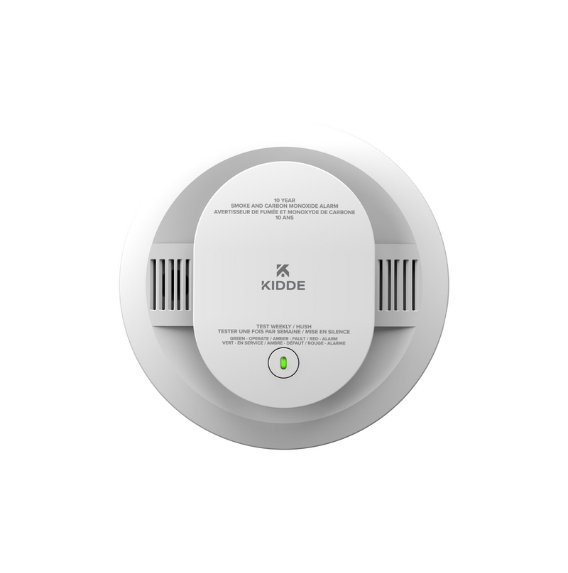 Detector de humo y monóxido de carbono cableado batería de reserva AA  Marca: Kidde