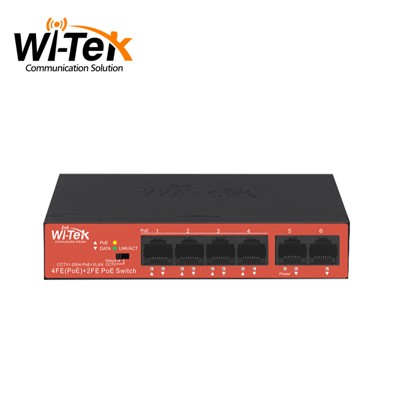 Switch POE de 4 puertos FE+2FE CCTV+WATCHDOG WI-PS205H V2 Marca: Wi-Tek