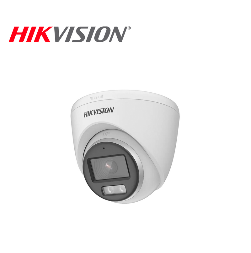 Cámara de seguridad análoga 2MP Turret Colir VU LED blanca hasta 40 metros Marca: Hikvision