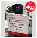 (Caja Abierta) Cámara IP bala con lente fija de 5 MP y 2,8 mm (98°) DS-2CD1053G0-I-LIQ- Marca: Hikvision