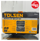 (Empaque abierto) Kit de 46 cubos 1/4 15138-LIQ- Marca: TOLSEN