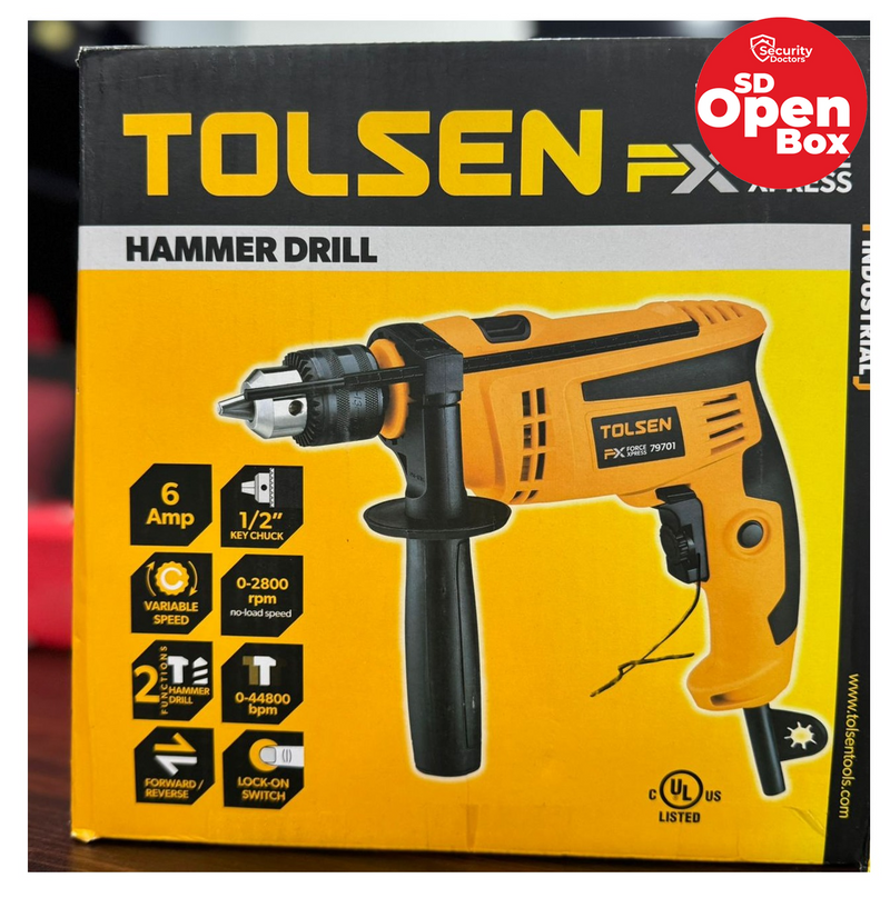 (Caja abierta) Taladro cableado con percusión 13mm (1/2”) 6mp 120v/60HZ 79701-LIQ- Marca: TOLSEN