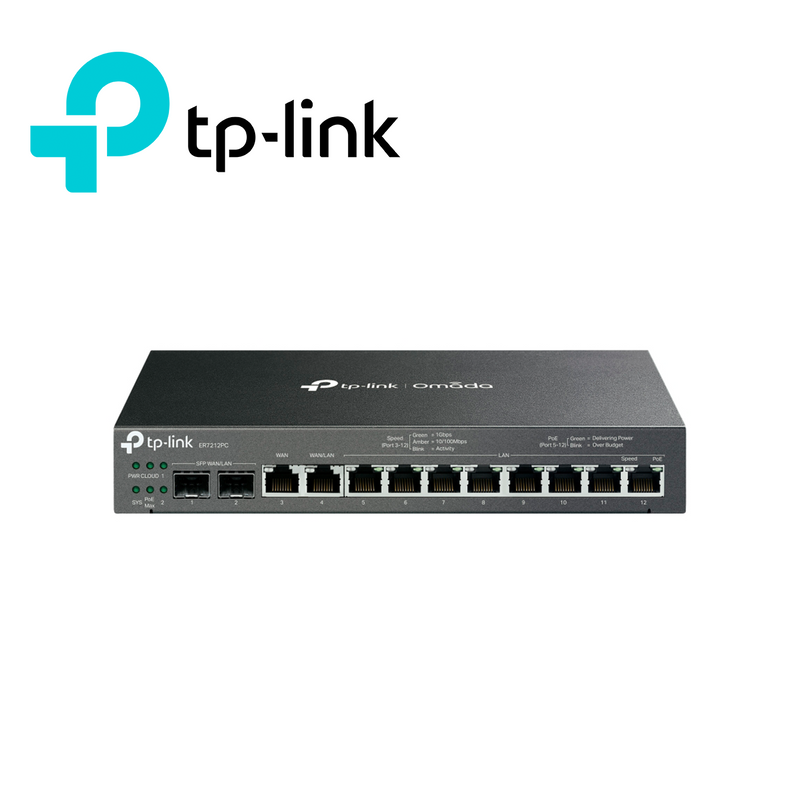 Router VPN gigabit omada 3 en 1 Poe+ 10 puntos de acceso-ER7212PC Marca: Tp-link