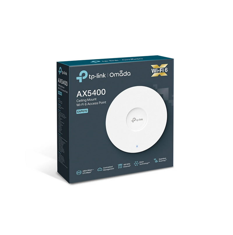 Access Point inalámbrico AX5400 Ceiling Mount Wi-Fi 6 EAP670 Marca: TP-Link