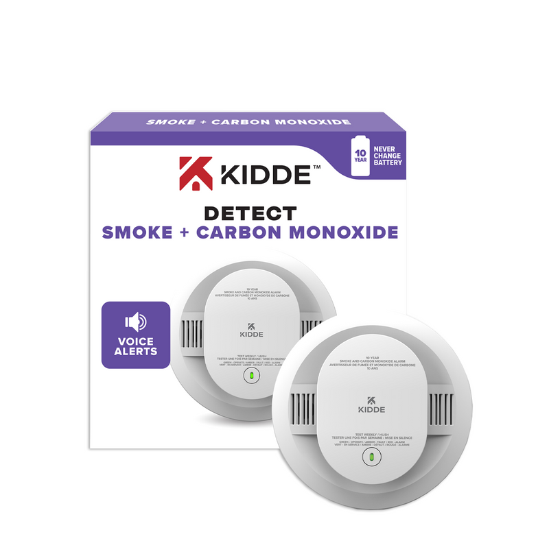 Detector de humo y monóxido de carbono cableado batería de reserva AA  Marca: Kidde