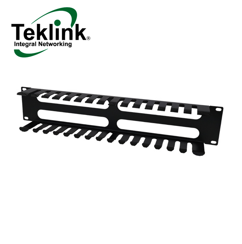 Organizador de cables horizontal ranurado 2U-1 lado MTL-ORG-S2U Marca: Teklink