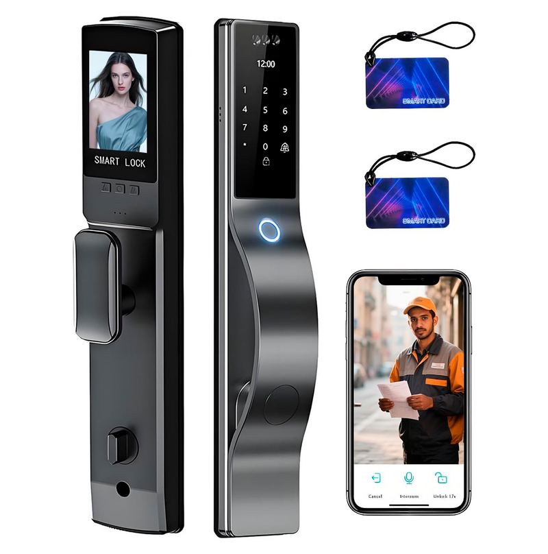 Cerradura inteligente con contraseña/ huella dactilar/ reconocimiento facial/ con cámara de seguridad Marca: Tuya Smart