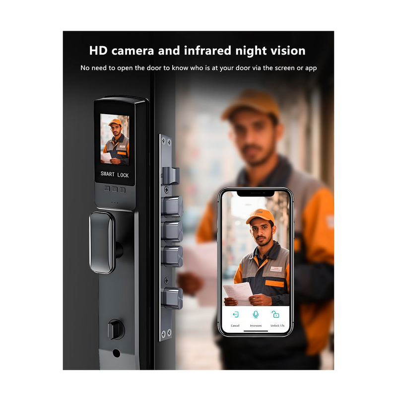 Cerradura inteligente con contraseña/ huella dactilar/ reconocimiento facial/ con cámara de seguridad Marca: Tuya Smart