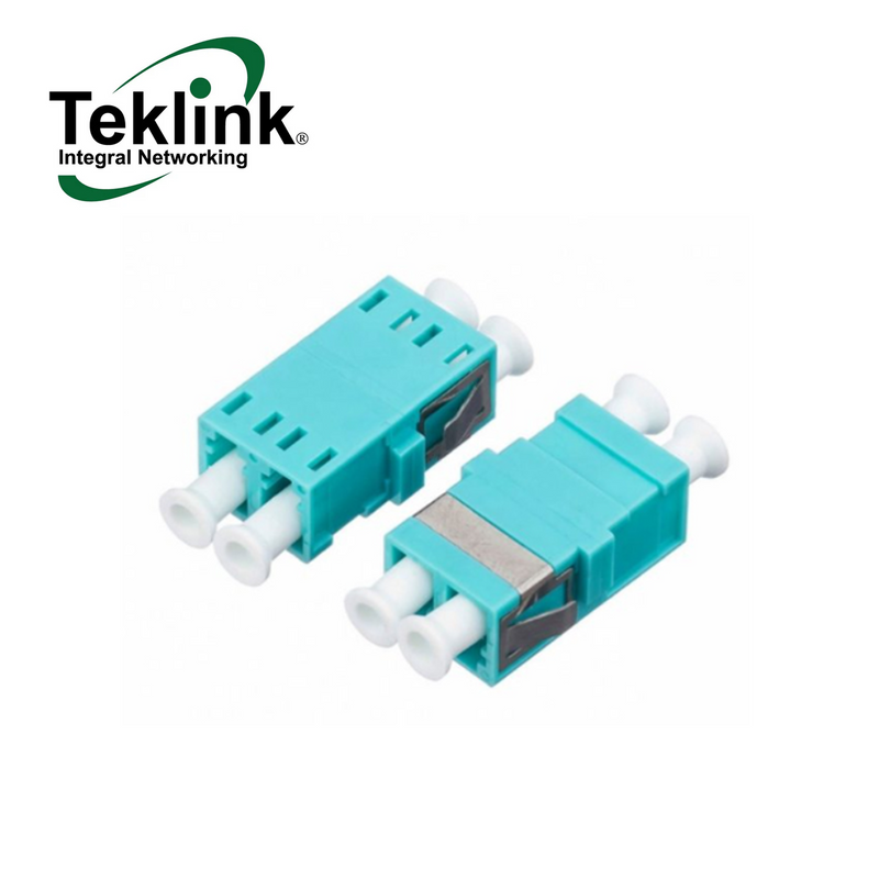 Adaptador fibra óptica LC/UPC Duplex OM3 color Aqua Marca: Teklink