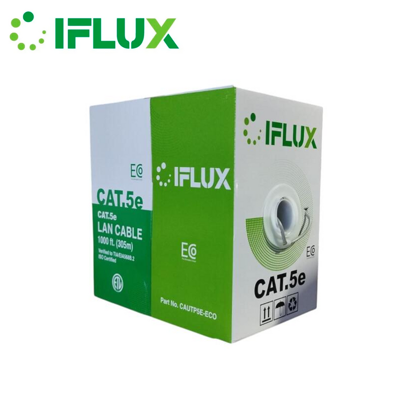 Cable UTP Cat5e 25AWG 100% cobre EcoLine - Color Gris CAUTP5E-ECO Marca: Iflux