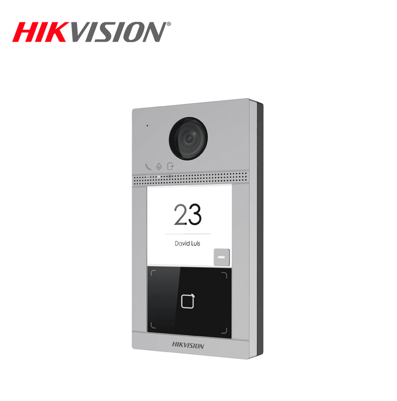 Videoportero IP WIFI con Llamada y apertura desde APP Hik-Connect 4 departamentos Marca: Hikvision