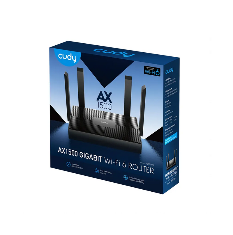 Router Wi-Fi 6 gigabit WR1500 AX1500 Marca: Cudy