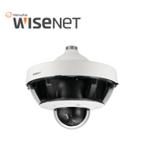 Camara IP multisensor 8-20MP (4 sensores de 2 o 5 MP) lentes intercambiables con PTZ 2 MP 32X PNM-9322VQP Marca: Hanwha