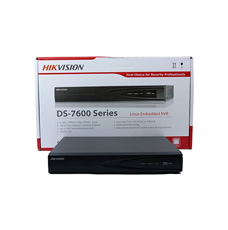 Videograbdor de 16 canales IP NETWORK DS-7616NI-E2/8P 16-CH Marca: Hikvision